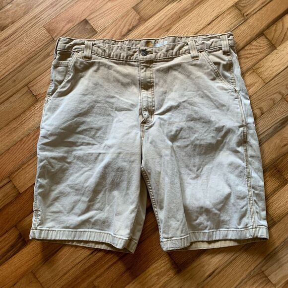 Carhartt Khaki Shorts Mens 38 Relaxed Fit Urban Streetwear Skater Canvas Utility - Picture 1 of 9